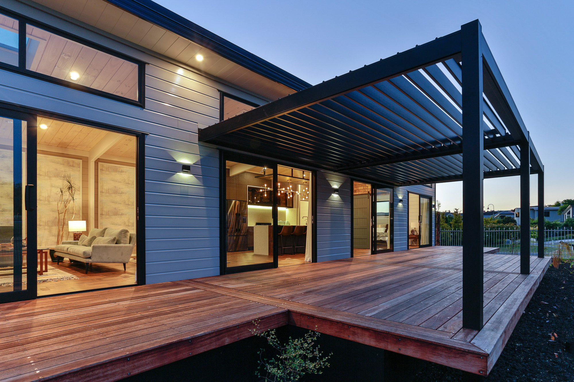 Lockwood Taupo Automated Louvred covered deck
