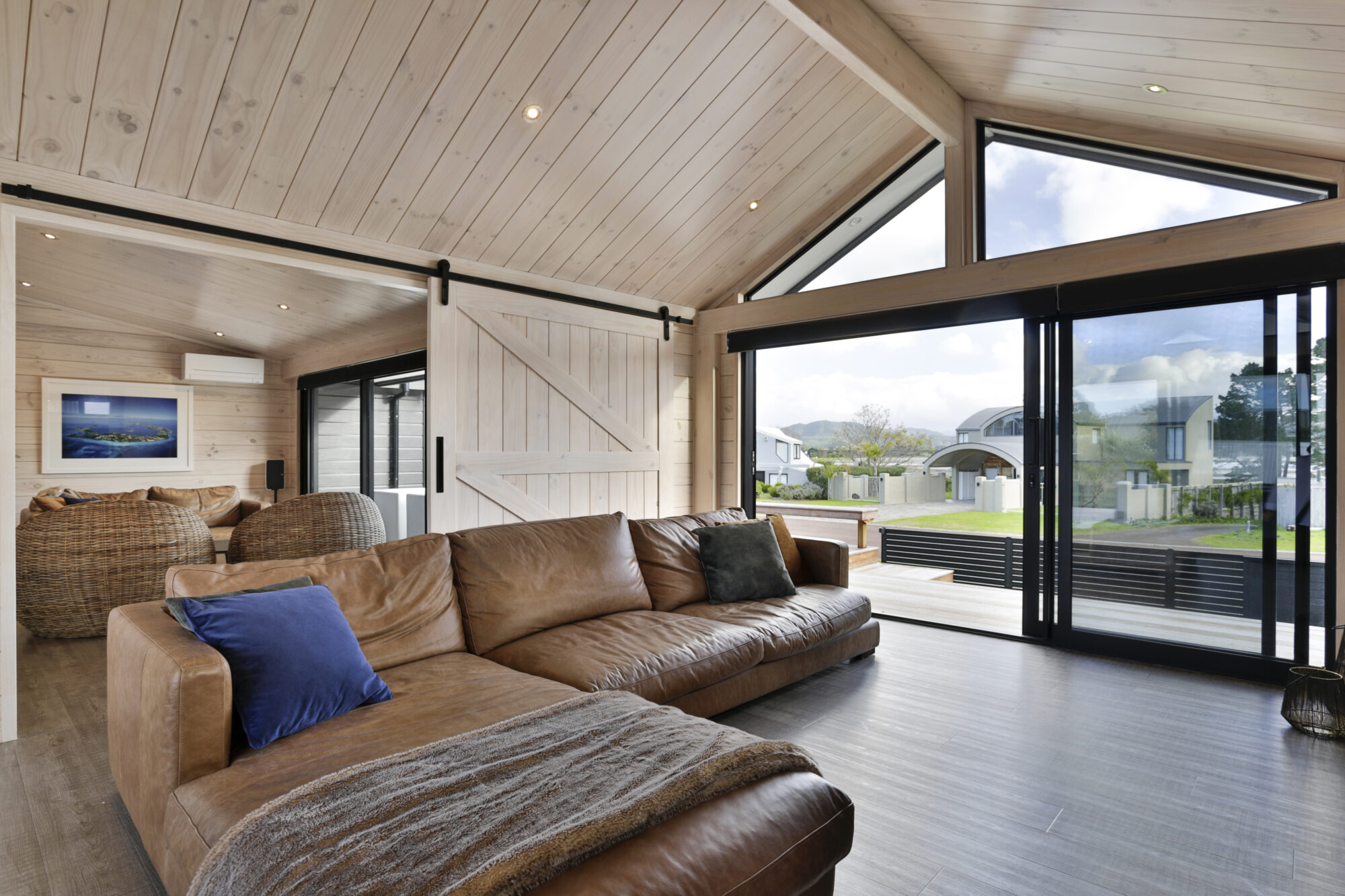 Extra natural light provided by gable end of lounge