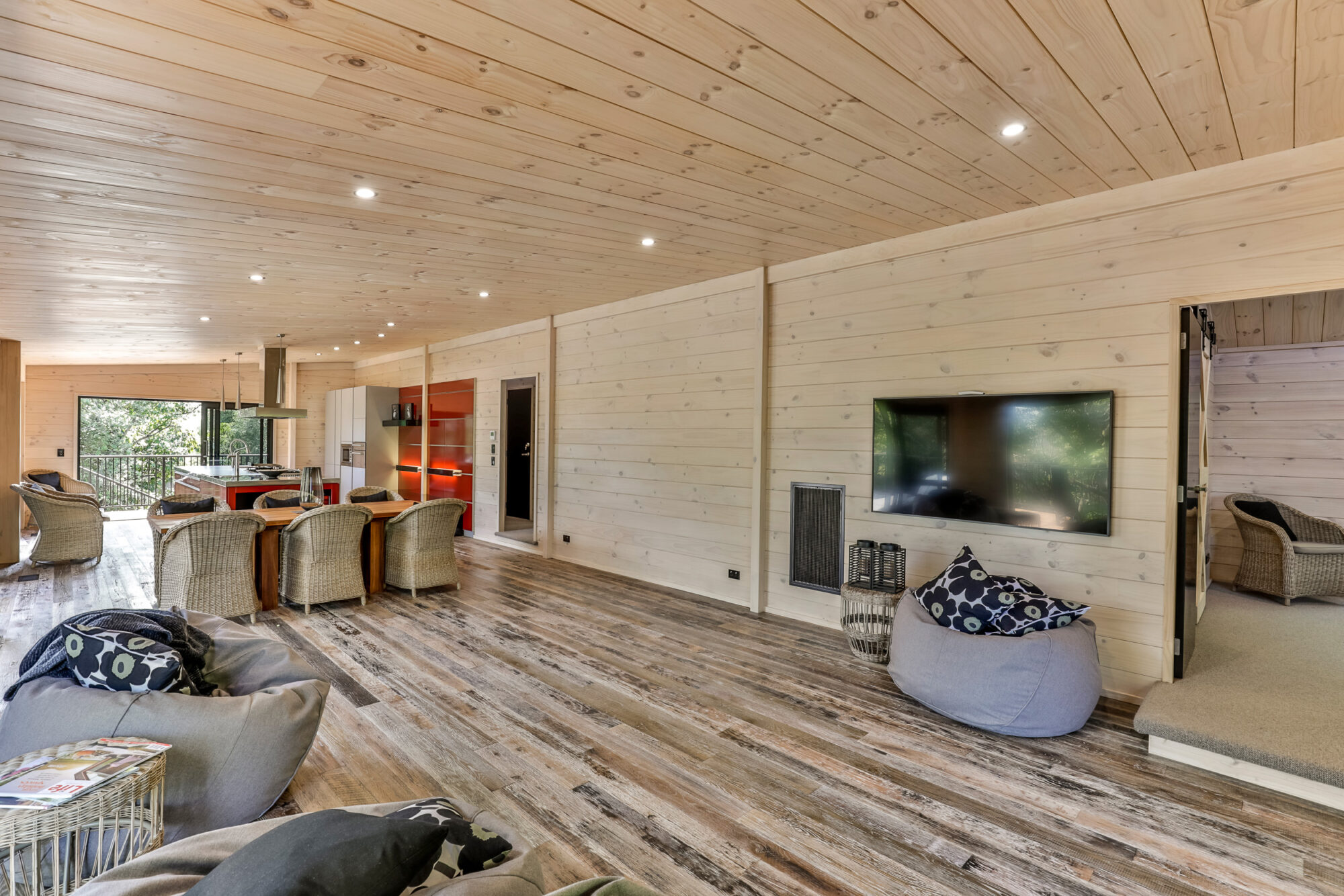 Bean bags are a hit for this holiday home